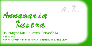 annamaria kustra business card